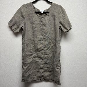 Pure Jill Linen Dress Garment‎ Dyed Petite Medium Casual Comfortable linen